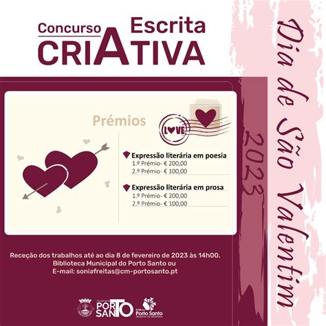 Concurso De Escrita Criativa Dia De S O Valentim Munic Pio