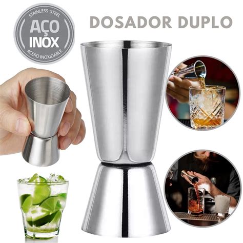 Jigger Dosador Inox Bebidas Duplo Ml Ml Drink Bartender Shopee Brasil