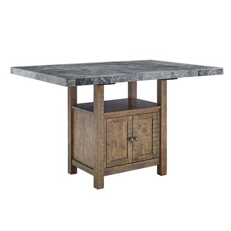 Grayson Counter Height Gray Marble Top Table By Steve Silver Furniture