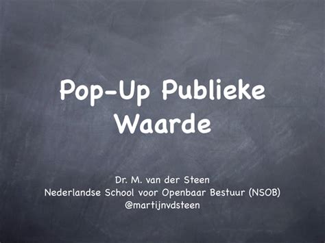 Presentatie Pop Up Publieke Waarde Door M Van Der Steen PPT