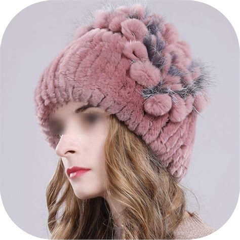 Sombreros De Piel De Conejo Real Rex Para Mujer Gorro De Piel De Conejo