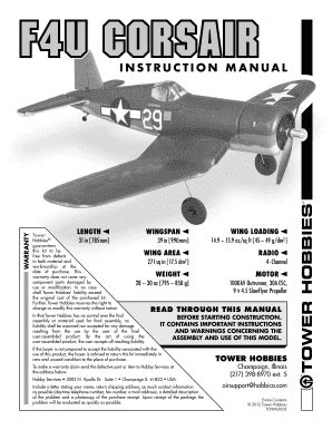 Fillable Online INSTRUCTION MANUAL Tower Hobbies Fax Email Print