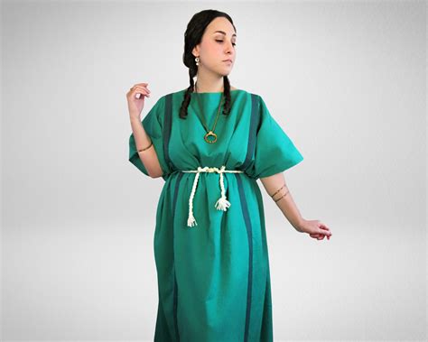 Coloured Linen Unisex Roman Tunic Historical Costume Ancient Rome Israel