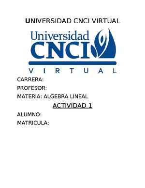 Actividad Algebra Lineal Cnci Centro Nacional De Capacitaci N