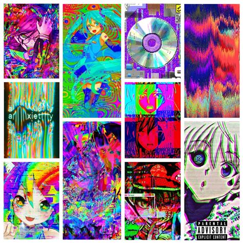 Glitchcore Aesthetic Wall Collage Kit 110pcs Digital By Jperk99