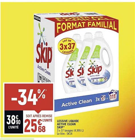 Promo Lessive Liquide Active Clean Skip Chez Spar ICatalogue Fr