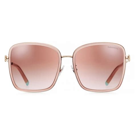 Tiffany Co Occhiale Da Sole Quadrati Nude Opale Oro Pallido Rosa Collezione Tiffany T