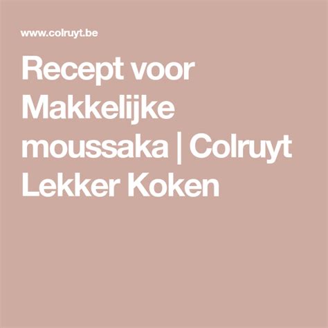 Makkelijke Moussaka Artofit