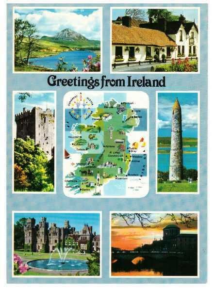 Greetings From Ireland Multiview Rare John Hinde Original Postcard