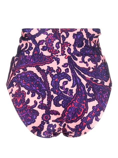 ZIMMERMANN High Waisted Paisley Bikini Bottoms Pink FARFETCH
