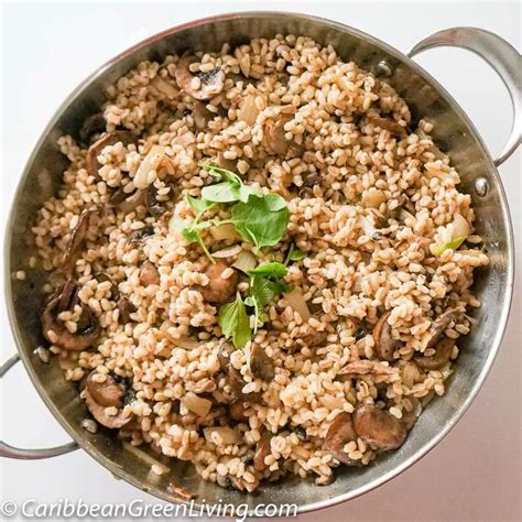 Warm Pearl Barley with Mushroom Salad | Caribbean Green Living