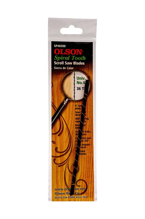 Olson Saw Sp46500 Spiral Scroll Saw Blade Silver Scroll Saw