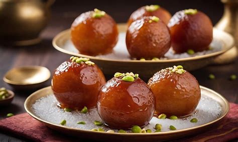 Premium Photo Indian Traditional Sweet Gulab Jamun In Sugar Syrup