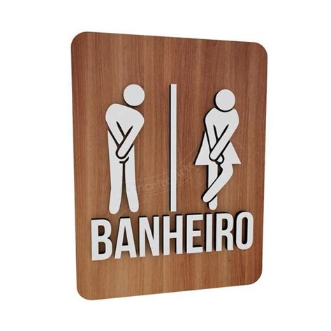 Placa Banheiro Vaso Sanit Rio Feminino Masculino Restaurante Decora