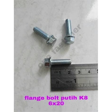 Jual Baut Flange Bolt M X Putih Kunci Blok Mesin Cvt Baut Mm