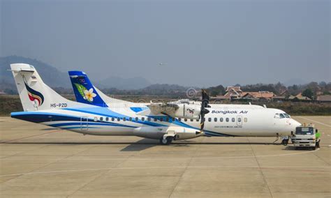 Airplane At The Airport In Vientiane Laos Editorial Stock Photo