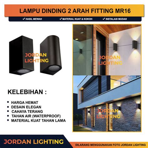 Jual Lampu Dinding Outdoor Waterproof Sorot Spot 2 Arah Minimalis Anti