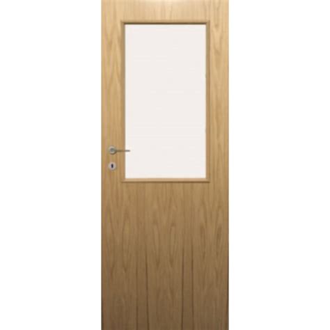 Fire Door Oak Universal Dfg34 Glazed Prefinished Fd60