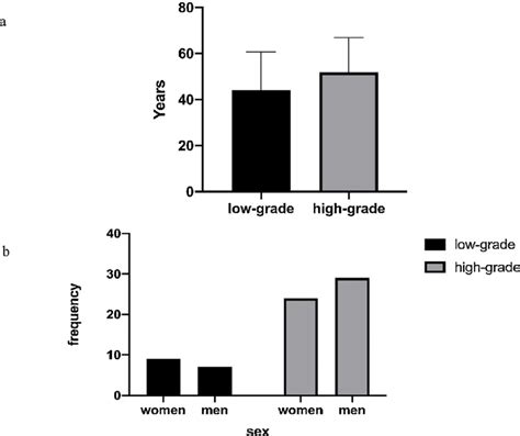 Years A And Sex B Of The Patient In Low Grade And High Grade Groups Download Scientific