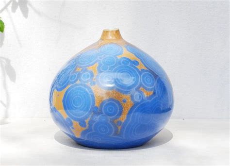 Crystalline Pottery Porcelain Bottle Blue Crystal Glaze Unique Etsy Pottery Unique Pottery