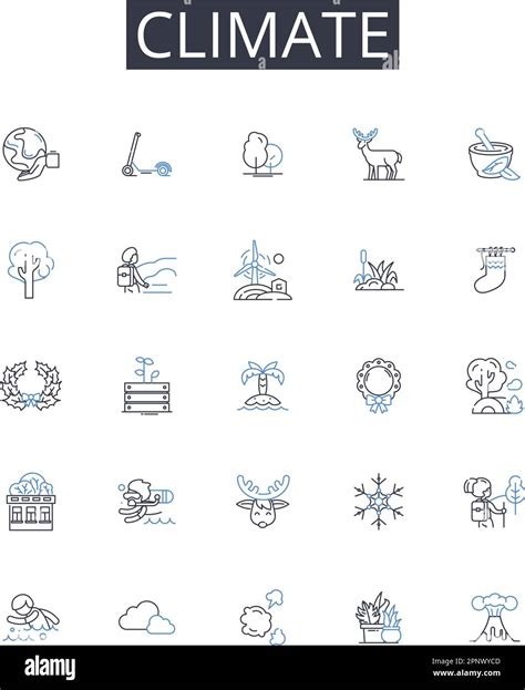 Climate Line Icons Collection Environment Atmosphere Weather