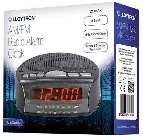 Daybreak Alarm Clock Radio Black Lloytron Cpc