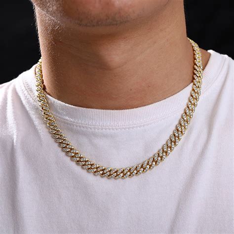 6mm Cuban Link Necklace Chain White Gold Bijouterie Gonin