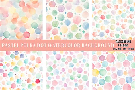 Pastel Polka Dot Watercolor Background Graphic By Babydell Art