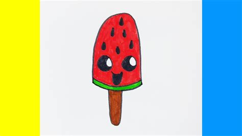 Як намалювати морозиво кавун How to draw watermelon ice cream - YouTube