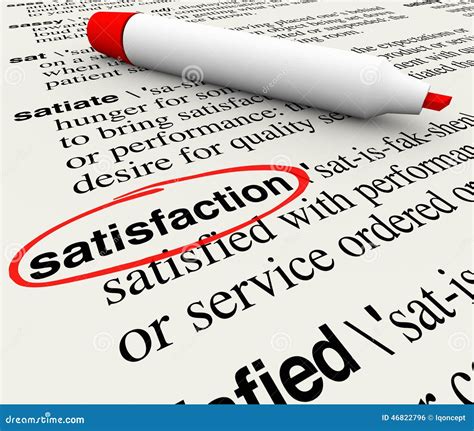 Satisfaction Dictionary Definition Circled Marker Happiness Plea Stock