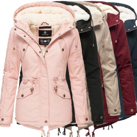 Marikoo Manolya Damen Jacke Parka Winter Mantel Winterjacke Teddyfell