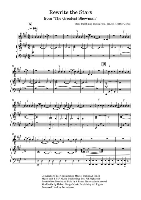 Play Official Version Of Rewrite The Stars Arr Roger Emerson Sheet