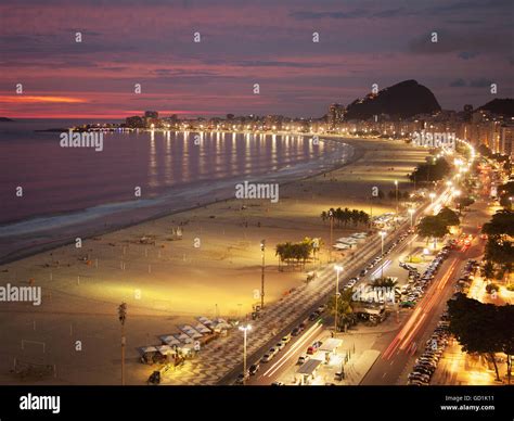 Rio De Janeiro Avenida Atlantica Sunset Hi Res Stock Photography And