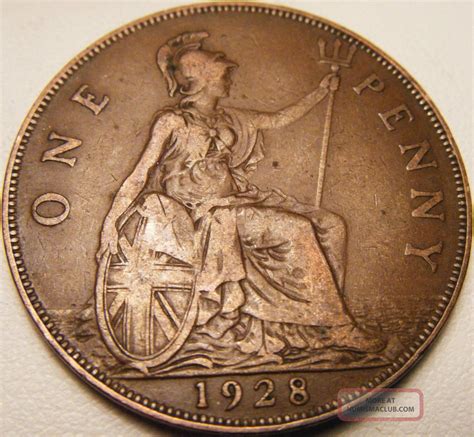 1928 Great Britain Penny Xf Km 838 Bronze Usa George V