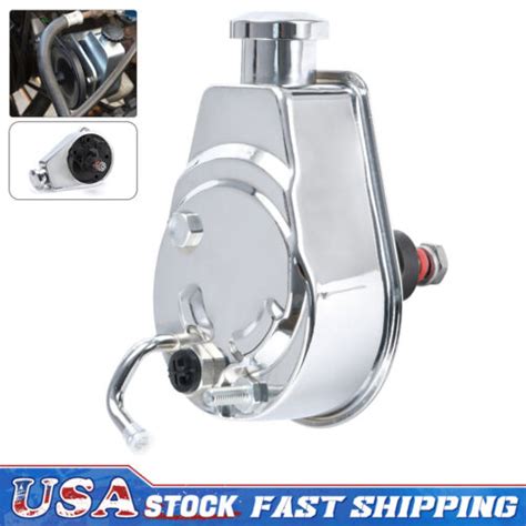 Saginaw Power Steering Pump Chrome Keyway Style Chevy Ford GM Chrysler