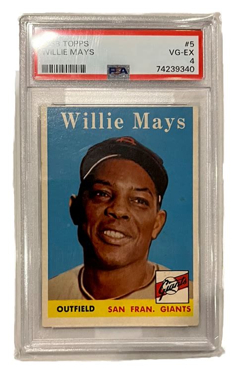 Willie Mays 1958 Topps 5 Psa 4 Vg Ex San Francisco Giants Hof Ebay