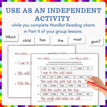 Level 1 Step 2 Scrambled Decodable Sentences Welded Sounds Consonant Blends