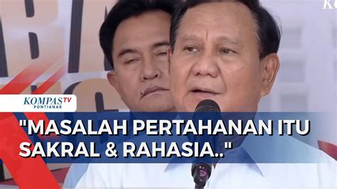 Prabowo Tanggapi Debat Pilpres Saya Agak Kecewa Dengan Narasi Paslon