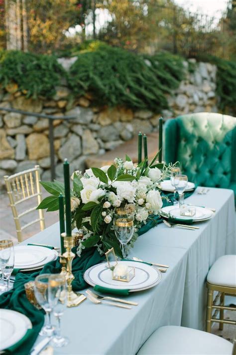 Elegant Emerald And Gold Wedding Attire Weddings And Brides Green