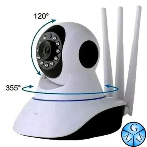 Câmera 3 Antenas Robô Ip Wifi 360o 720p Hd Visão Noturna no Shoptime