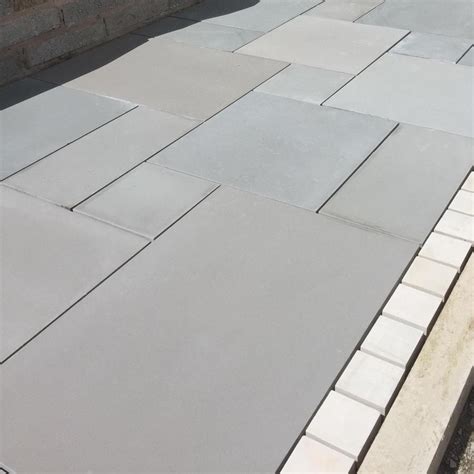 Kandla Grey Smooth Sandstone Paving Slabs 600x600 Stone Paving Direct