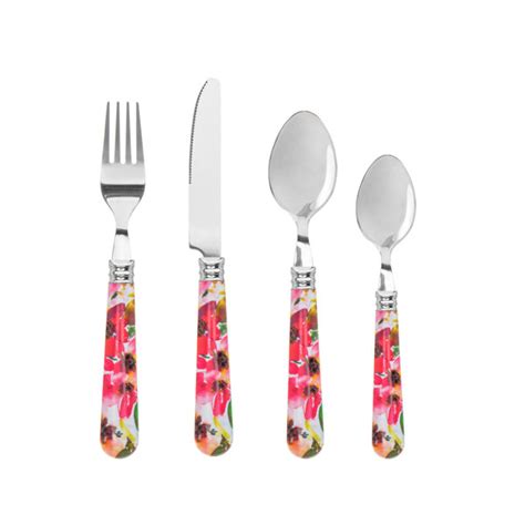 Godinger Silver Art Co Claro Watercolor Floral Acrylic Flatware