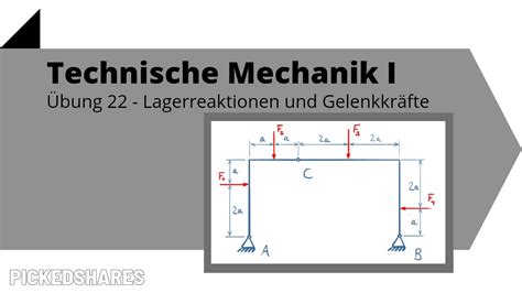 Lagerreaktionen Und Gelenkkr Fte Berechnen Technische Mechanik