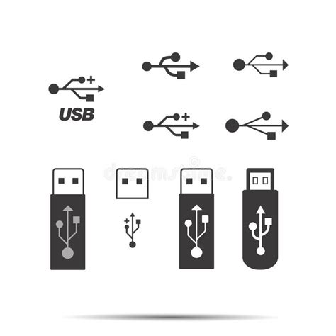 Usb Icons Set Vector Illustration Stock Vector Illustration Of