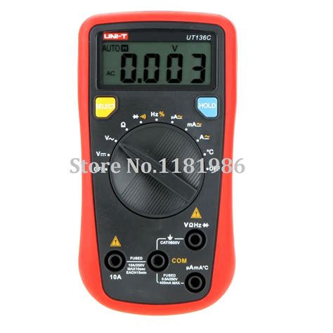 UNI T UT136C Handheld Digital Multimeter Temperature Meter AC DC