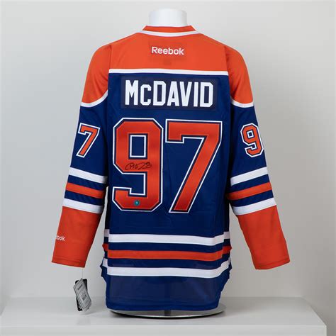 Lot Detail Connor Mcdavid Signed Edmonton Oilers Blue Reebok Jersey