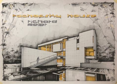 Rachofsky House Richard Meier Drawing In Layout Architecture