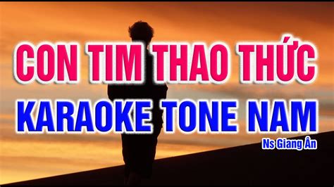 Con Tim Thao Th C Karaoke Nam Beat Giang N Youtube