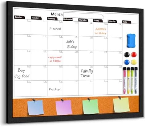 Amazon Monthly Whiteboard Calendar Cork Boards For Walls X