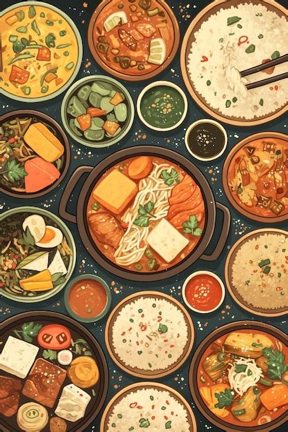 Indian Cuisine Patterns With Traditional Dishes Premium Ai Generated